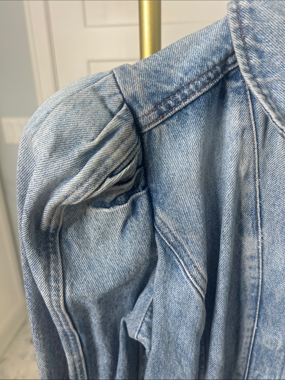 Express Light Blue Denim Jumpsuit - Picture 4 of 9